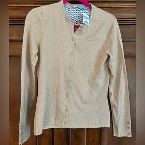 J McLaughlin Cotton cardigan tan S NWT